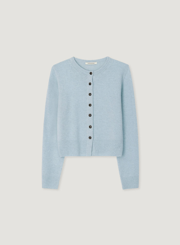 Mango Maniplease Sol Button Cardigan Light Blue