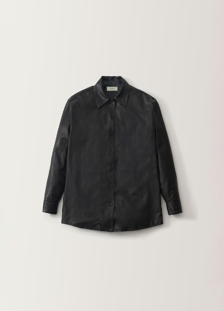 Nothing Written Julian leather shirt (Black)