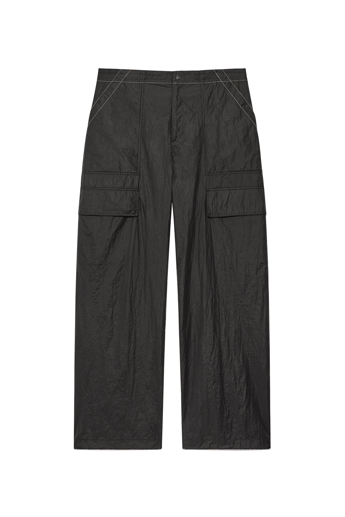 Matinkim Stitch Point Nylon Pants For Men IN Charcoal