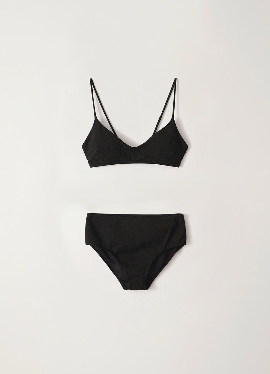 Nothing Written Seersucker bikini (Black)