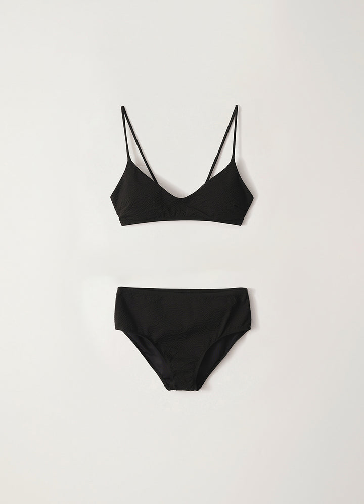 Nothing Written Seersucker bikini (Black)