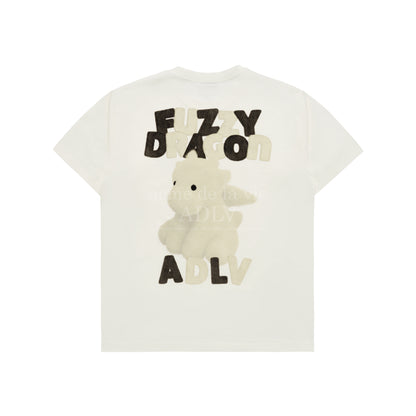 FUZZY FONT DRAGON SHORT SLEEVE T-SHIRT CREAM