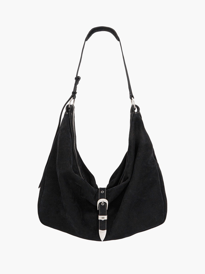 Margesherwood Belted Hobo black nubuck