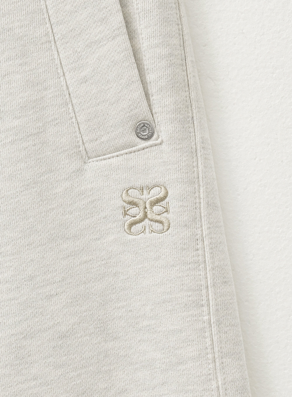 [satur] (W) Teo Cotton Banding Sweatpants - Melange Ivory