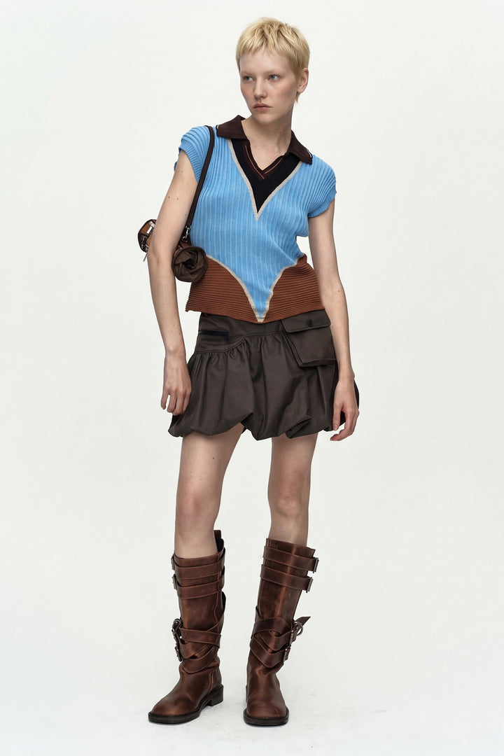 Andersson Bell Color-Blocked Knit Polo Vest