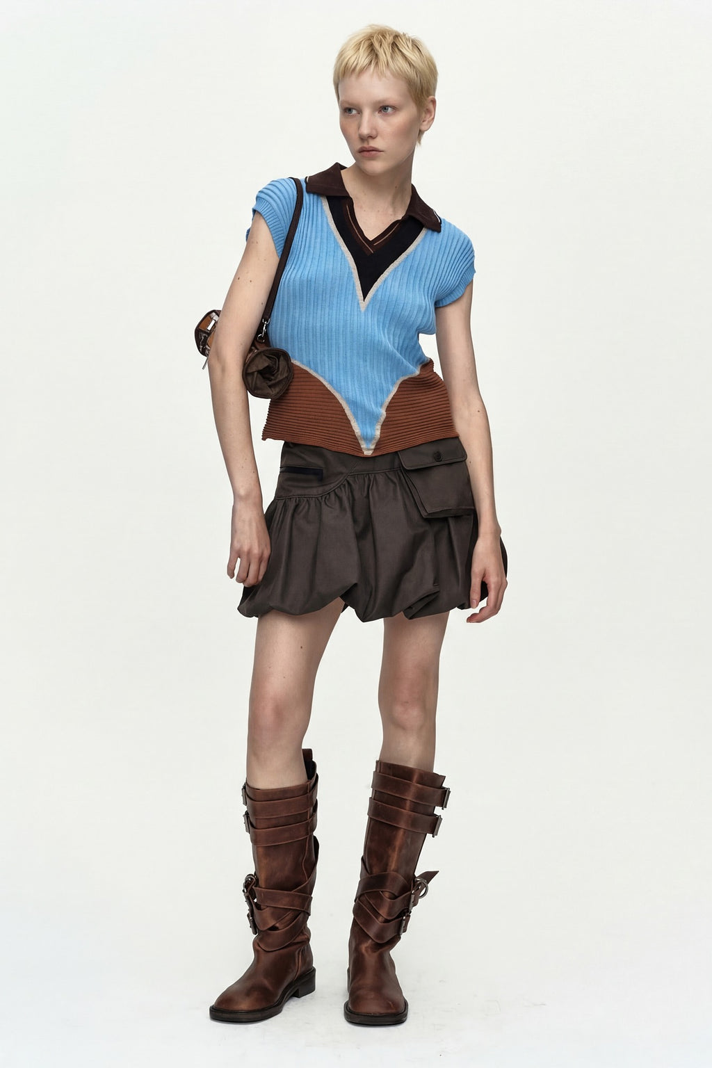 Andersson Bell Color-Blocked Knit Polo Vest