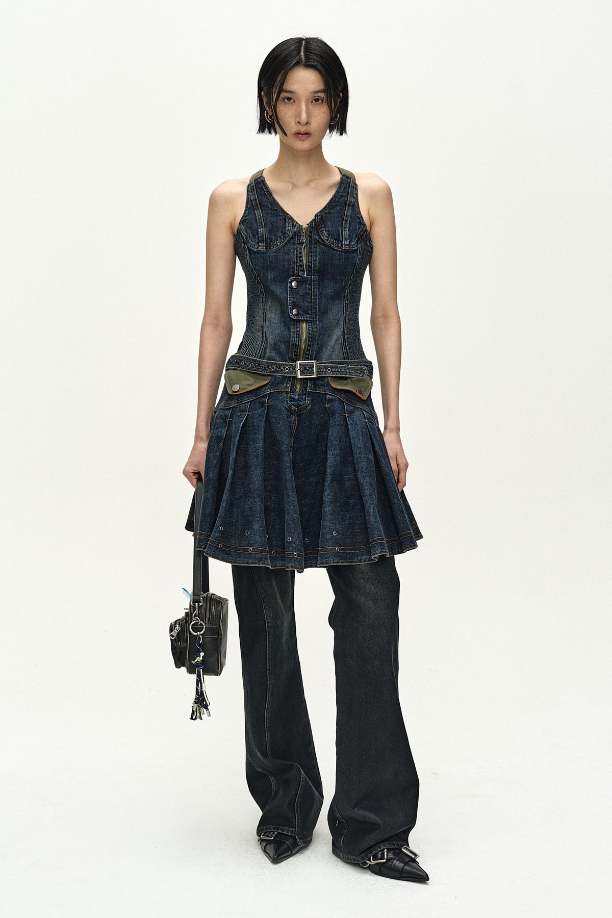 Andersson Bell Military MA-1 Harness Denim Dress