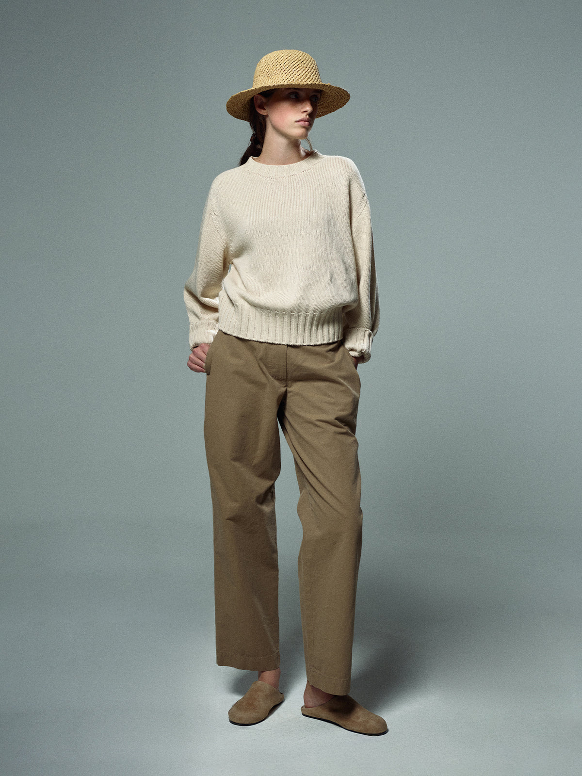 Nothing Written Ground cotton trousers (Camel)