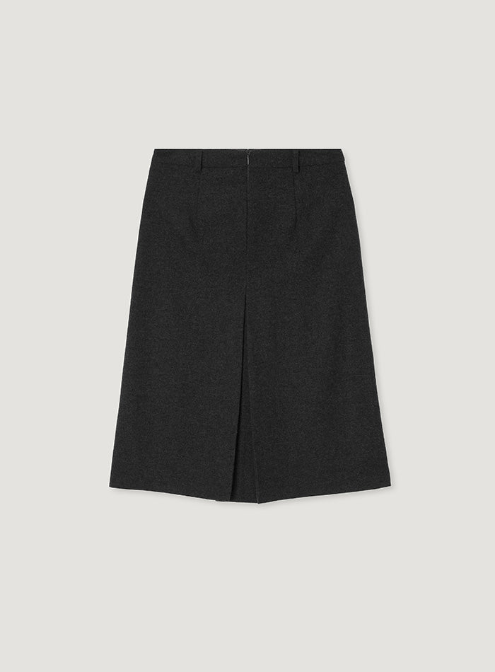 Mango Maniplease Reiny Wool Skirt Charcoal