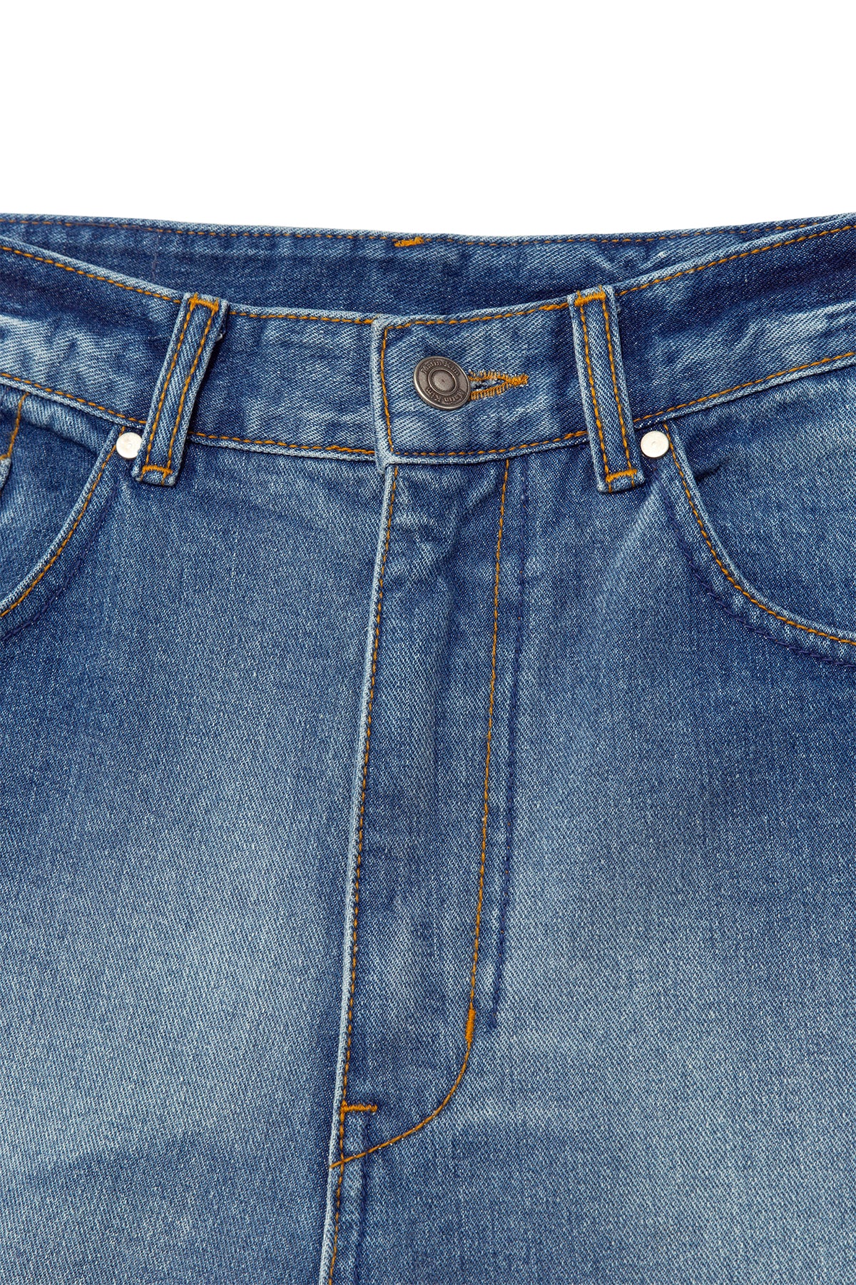 [matinkim] GRADATION WASHED DENIM PANTS FOR MEN IN BLUE