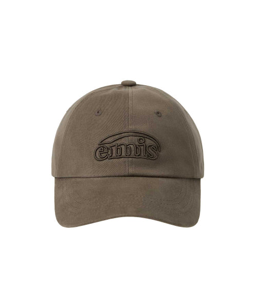 COTTON BRUSHED BALL CAP-BROWN