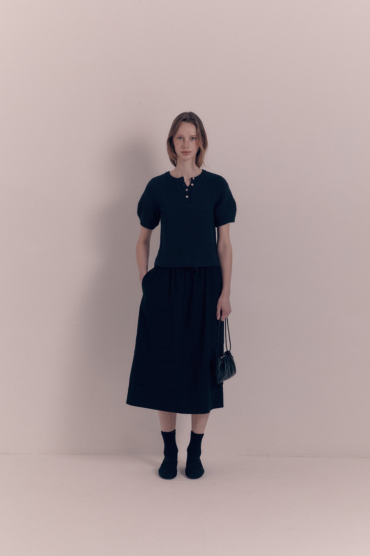 Nothing Written Toui layered skirt (Black)
