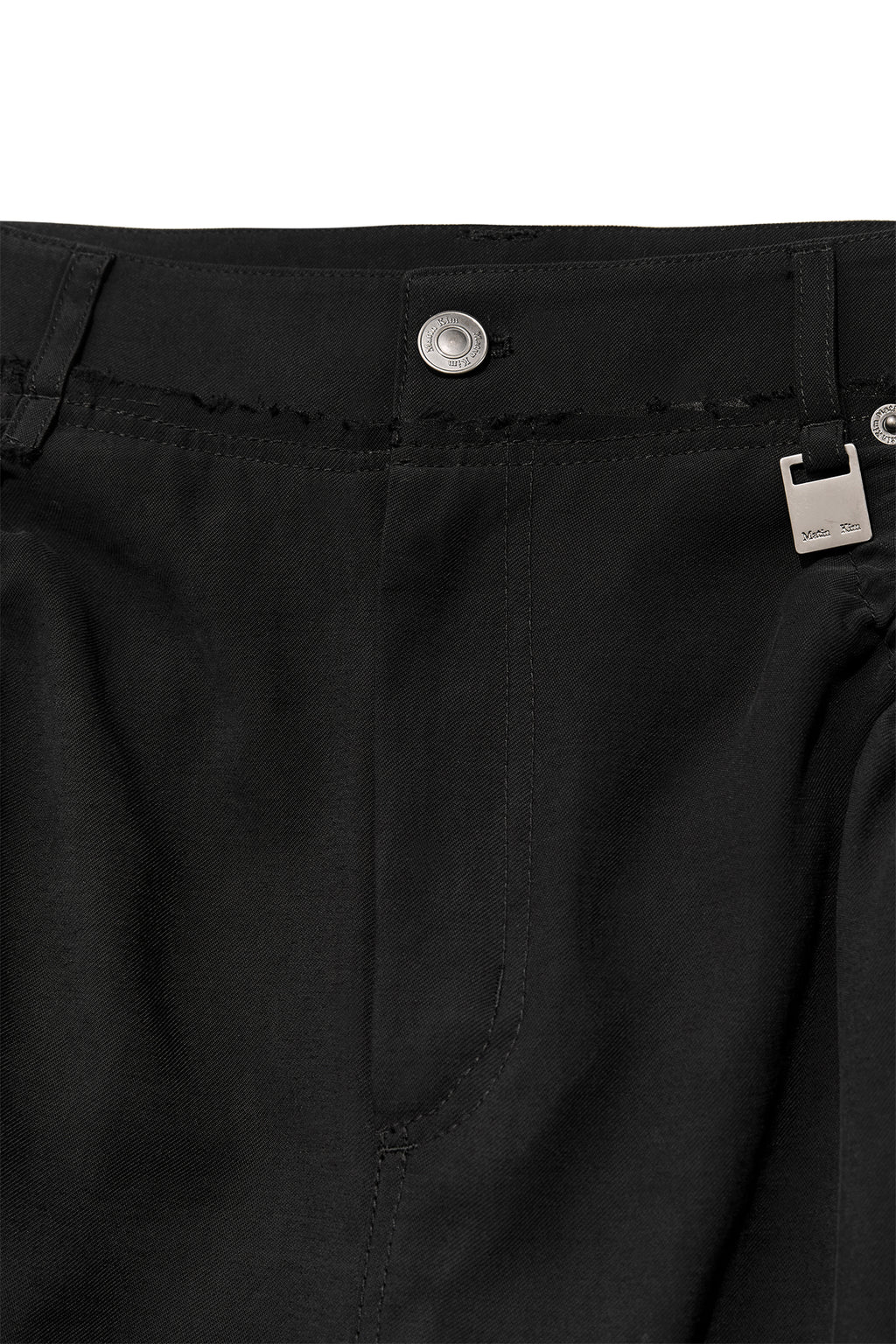 [matinkim] STRING POCKET WIDE CARGO PANTS IN BLACK