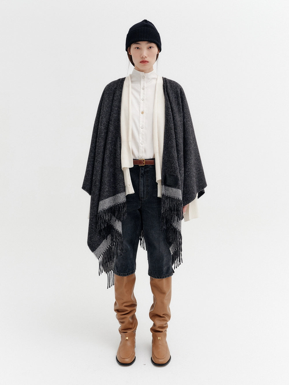 EENK Hem Tassel Shawl - Gray