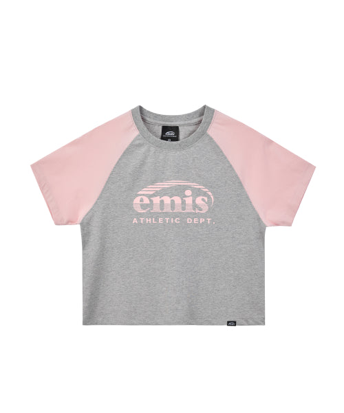 RAGLAN BABY T-SHIRT-GRAY/PINK