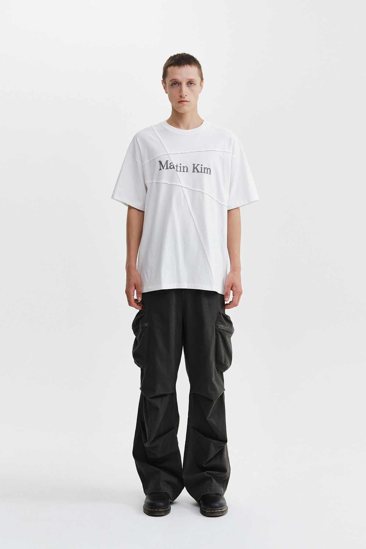 Matinkim Volume Tuck Cargo Pants IN Charcoal