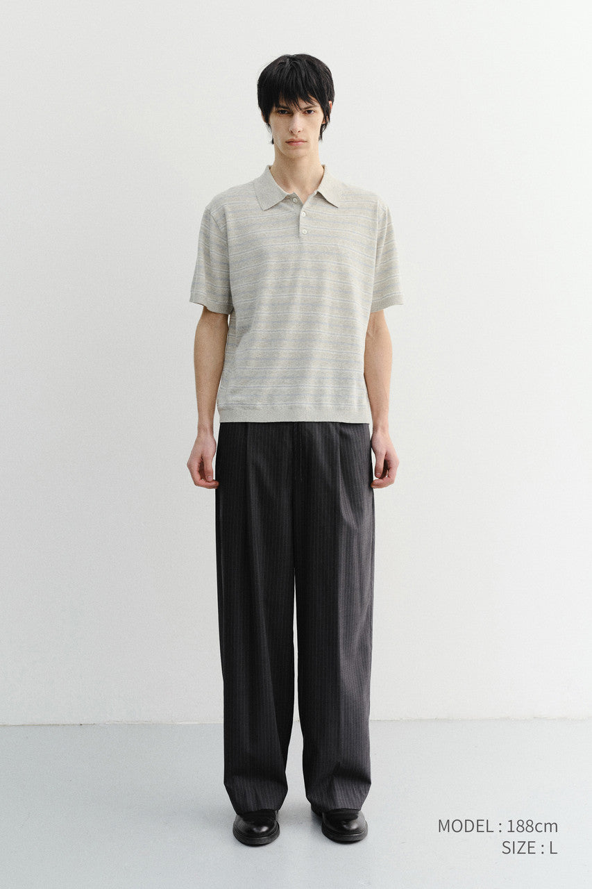 Dunst Lounge Wool Slacks Grey Stripe