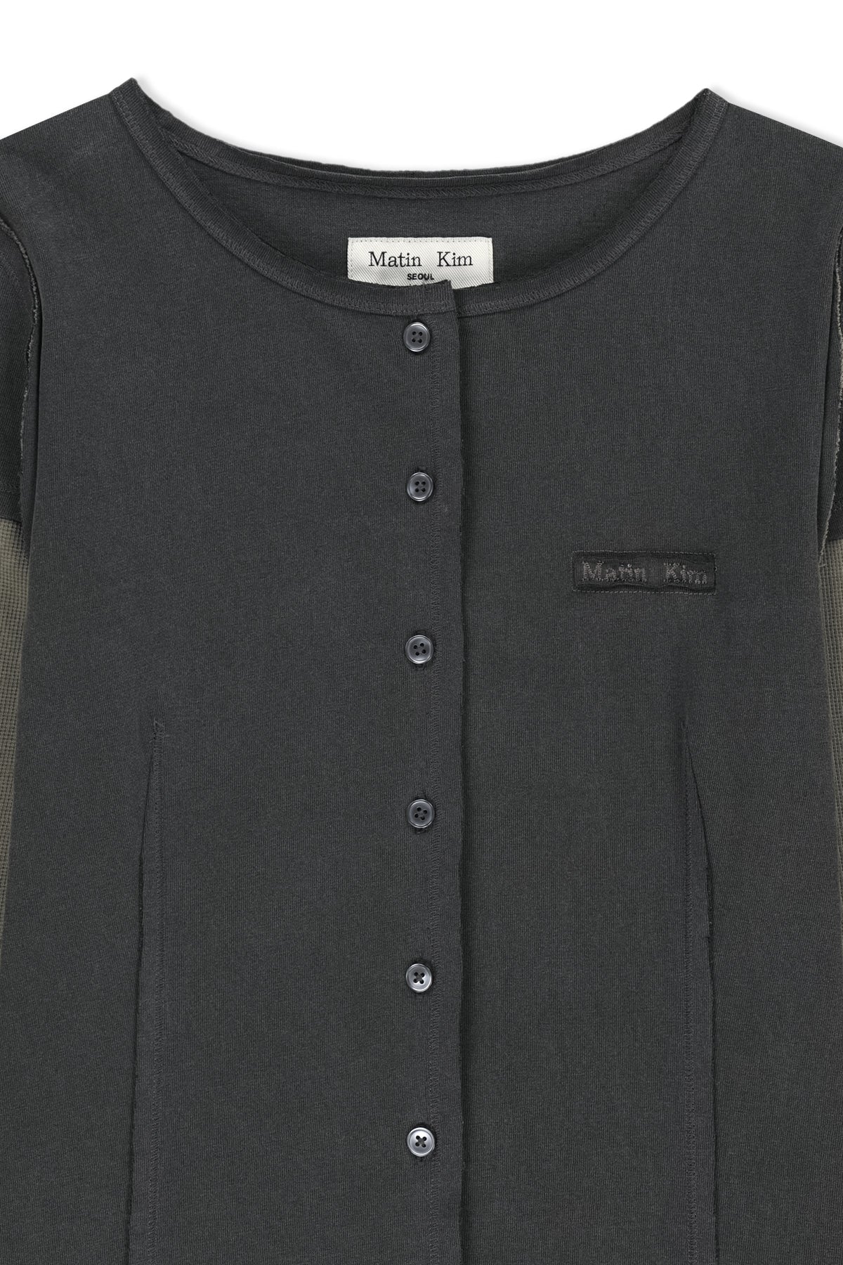 Matinkim Faded Color Block Layered Button Top IN Charcoal
