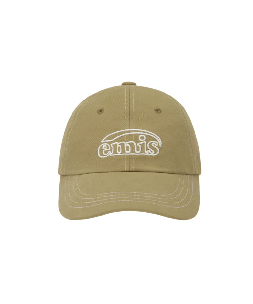 WHITE STITCH BALL CAP-KHAKI BEIGE