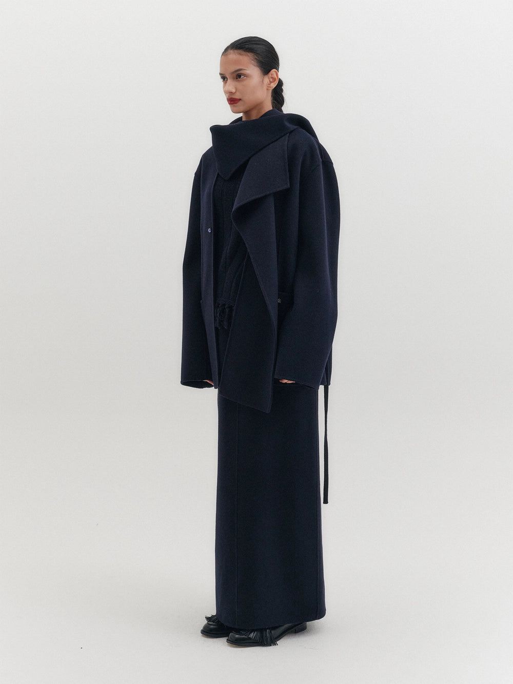 EENK Straight Classic Long Skirt - Navy