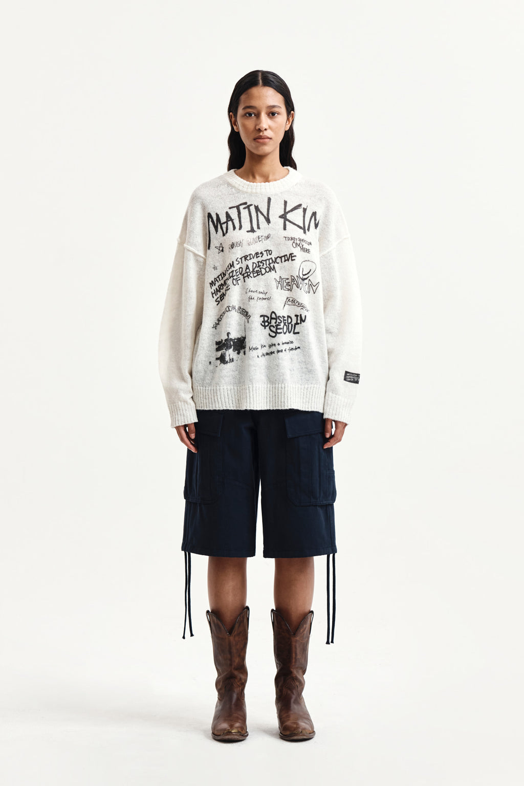 Matinkim Utility Cargo Bermuda Pants IN Navy