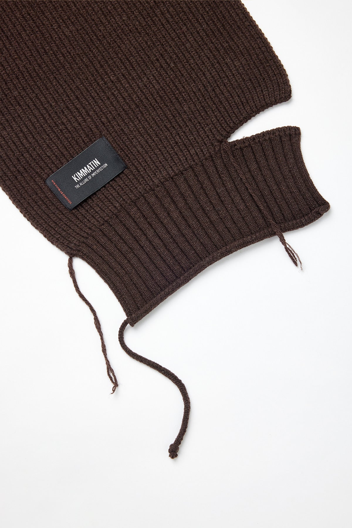 Matinkim Cut Out Wool Knit Muffler IN Brown