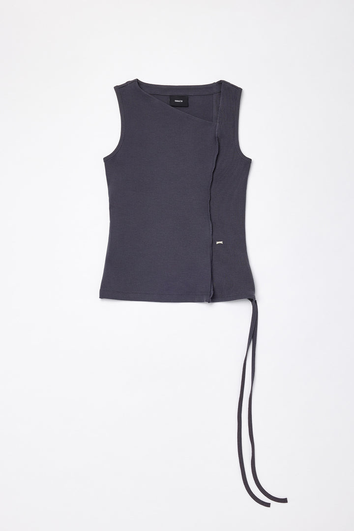Matinkim Back Twist Unbalance Jersey Sleeveless IN Charcoal