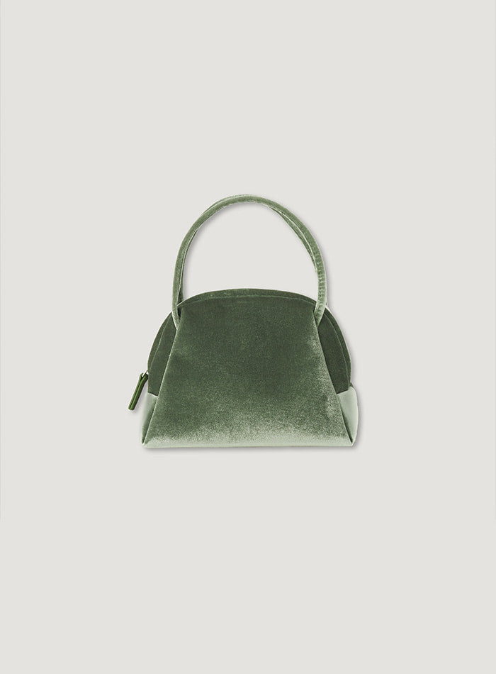 Mango Maniplease Bijou Velvet Bag Olive