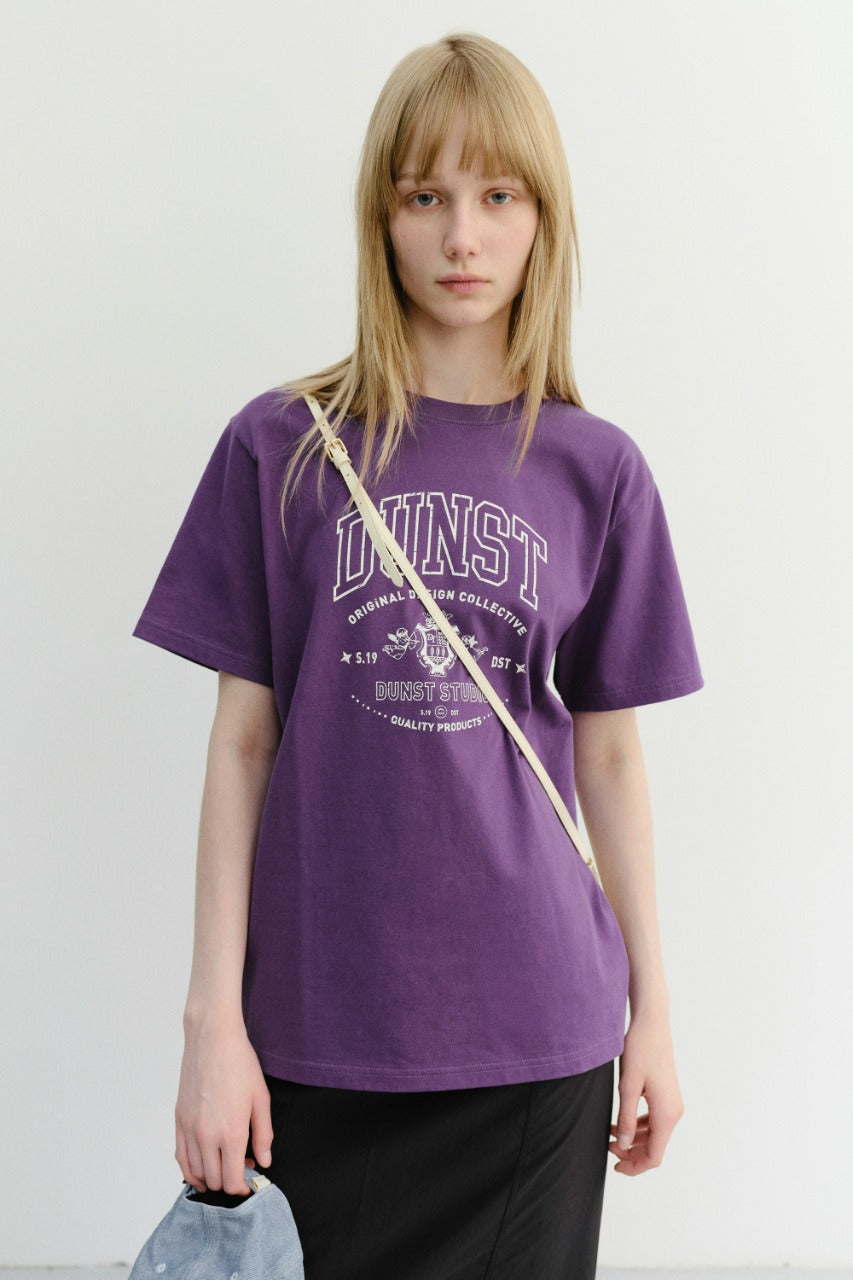 Dunst Unisex Cupid Arch Logo T-Shirt Deep Purple