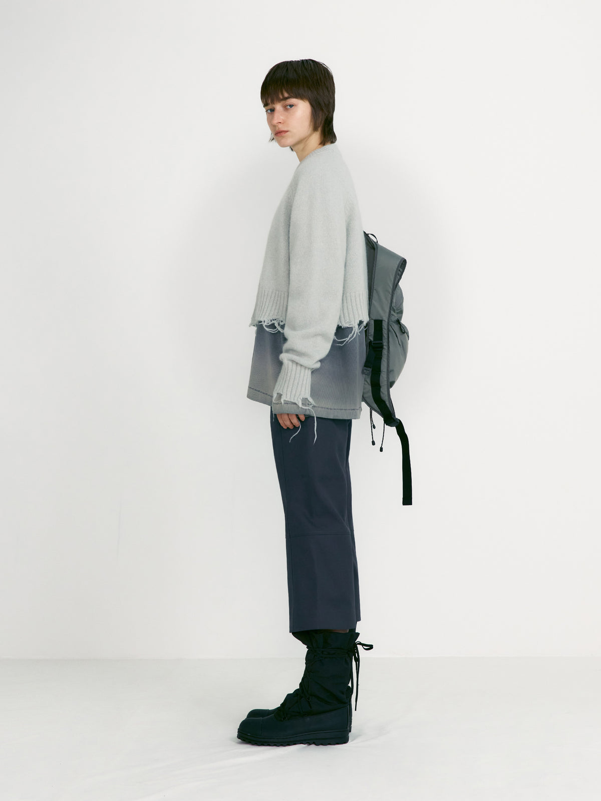 Low Classic Capri Pants Greyish Blue