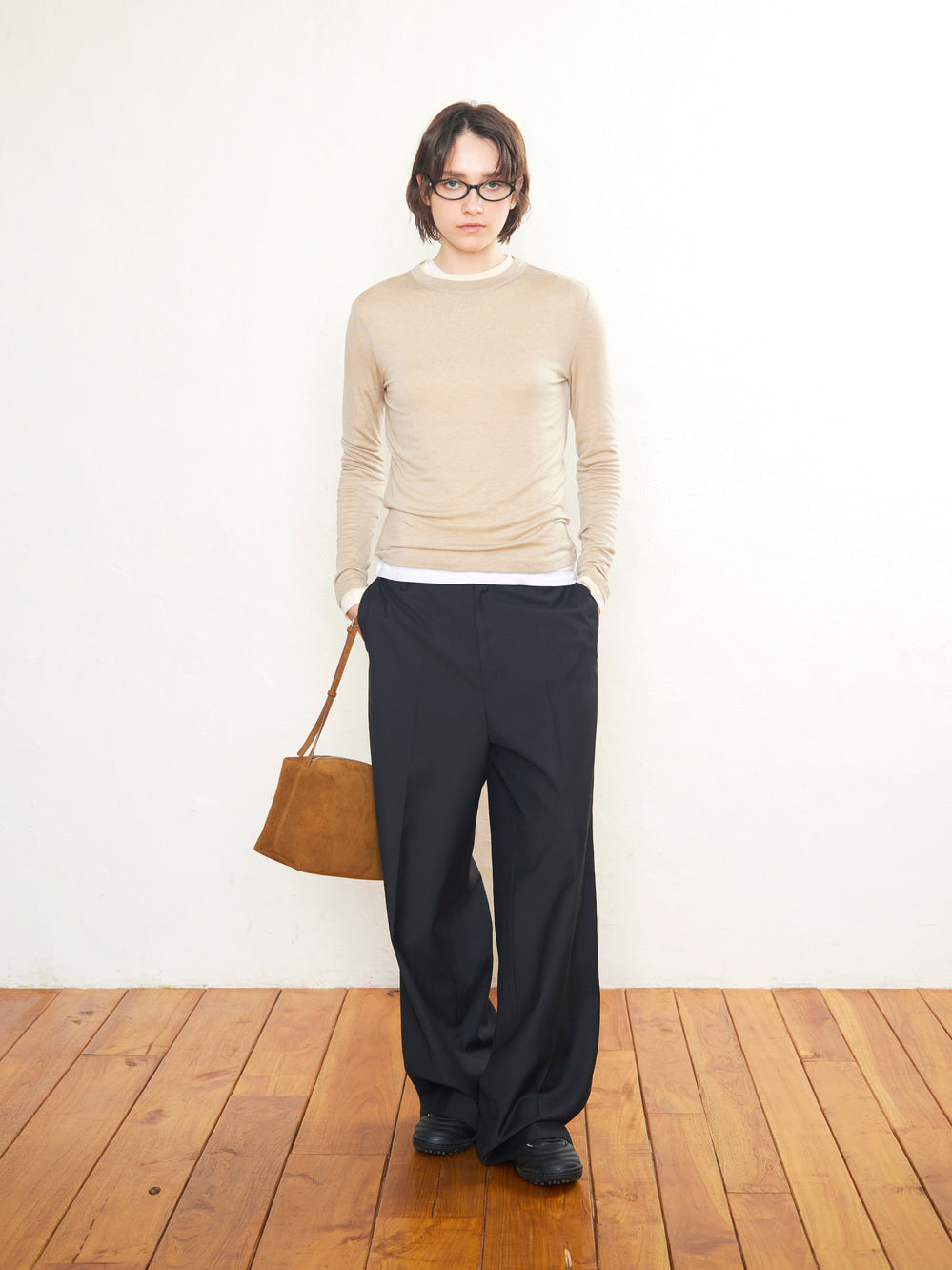 Low Classic Lc Wool Jersey T-Shirt Beige