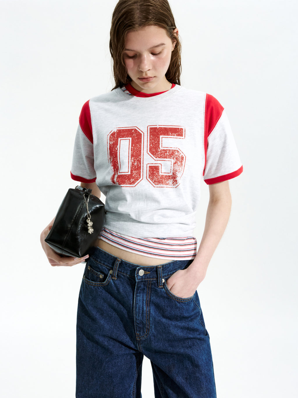 Low Classic Trimming 05 T-Shirt Light Melange Grey
