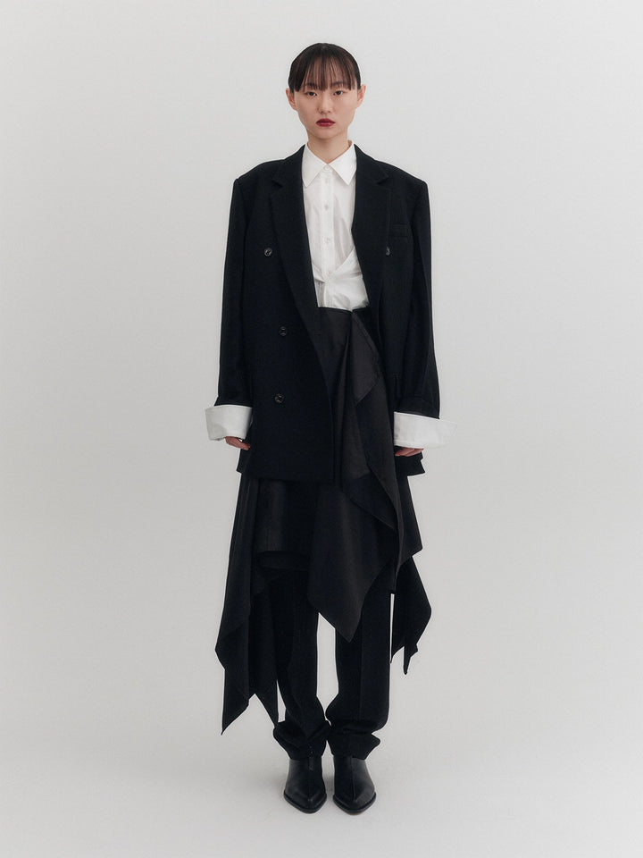 EENK Transformable Double-Breasted Blazer - Black