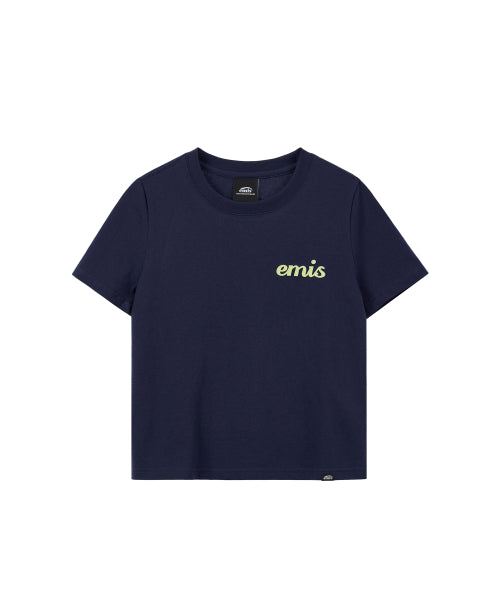 (WOMENS) APPLIQUE T-SHIRT-NAVY