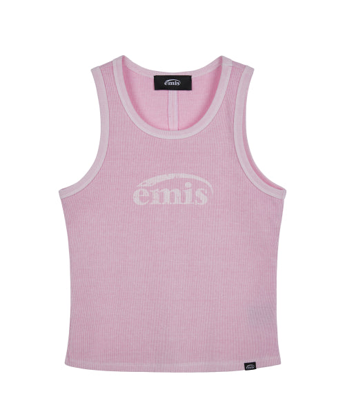 PIGMENT DYED SLEEVELESS RIBBED TOP-PINK