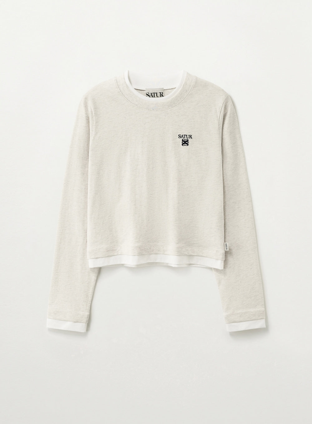 [satur] (W) Layered Long Sleeve - Oatmeal