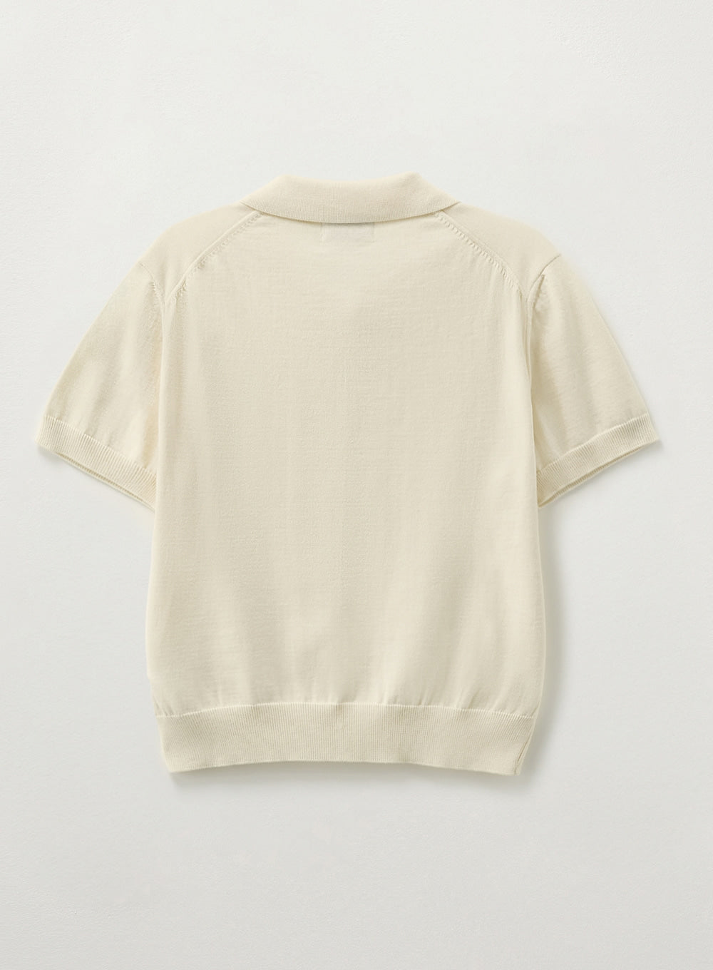 [satur] (W) Fine Half Pique Polo Knit - Cream