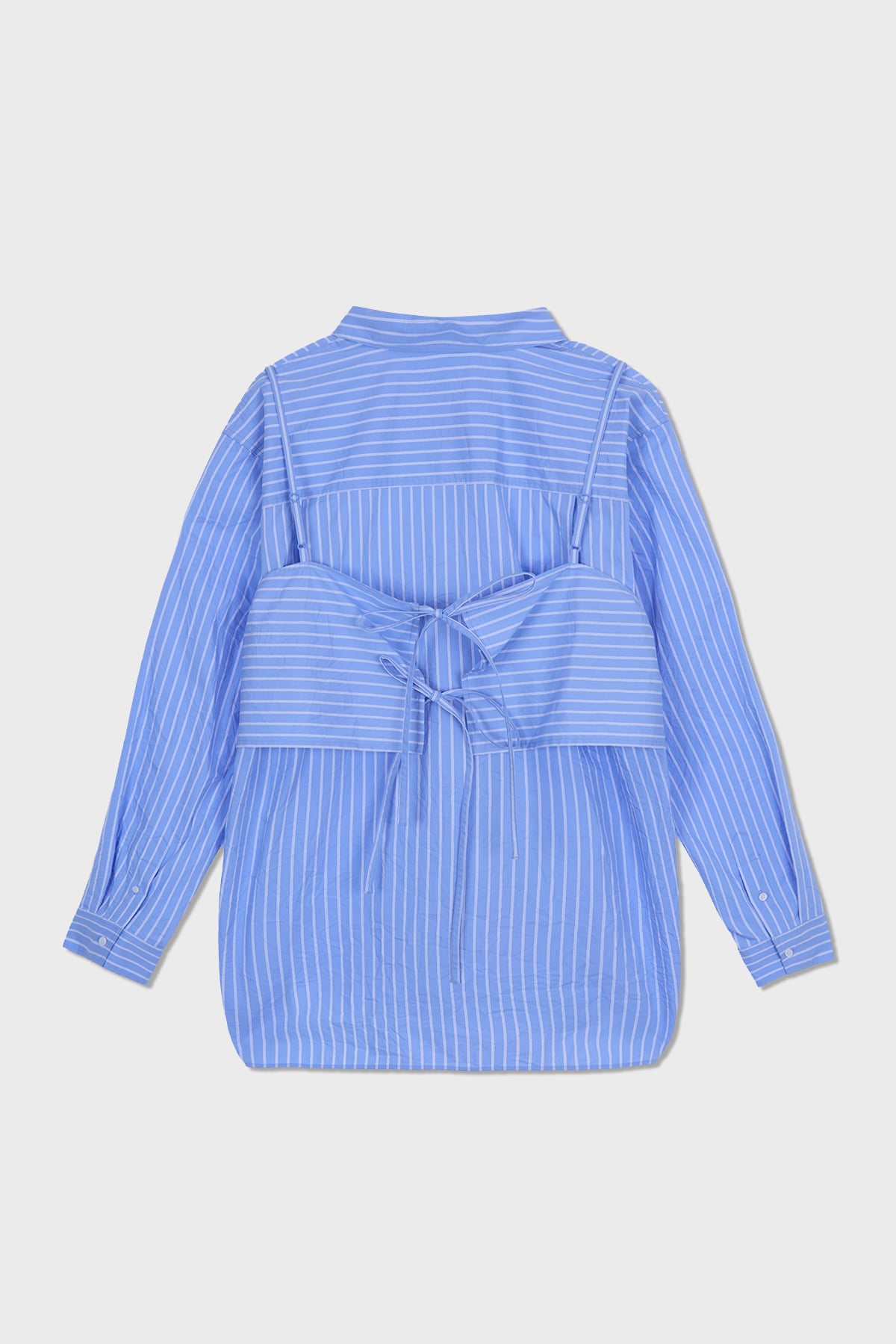 Matinkim Bustier Layered Crinkle Shirt IN Blue