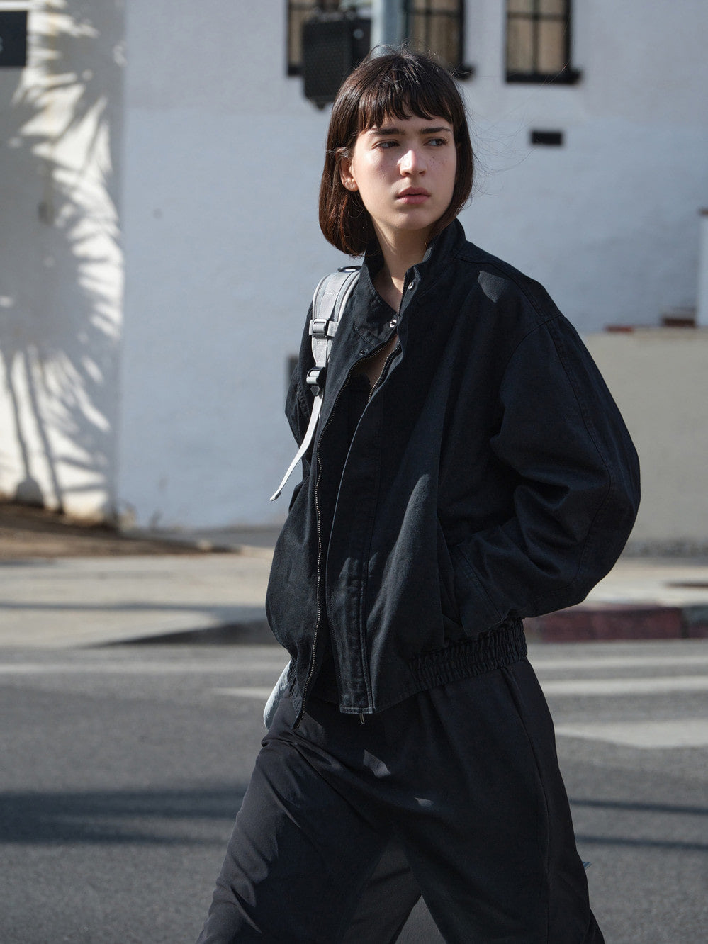 Low Classic Washed Cotton Jumper Black