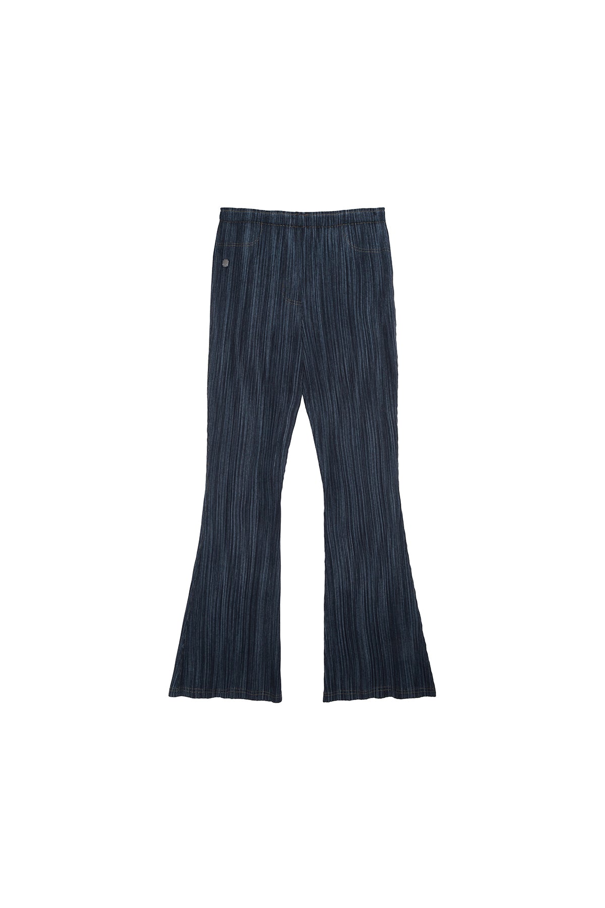Matinkim Pleats Stitch Layered Pants IN Navy
