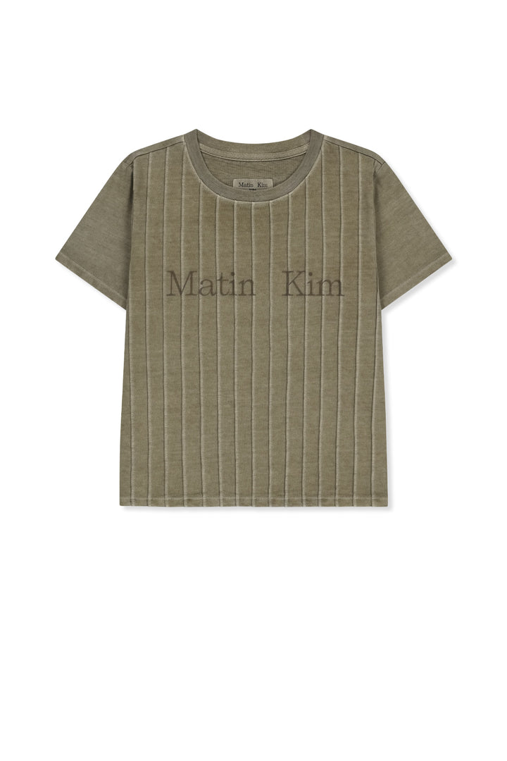 Matinkim Washed Logo Full Pintuck Top IN Beige