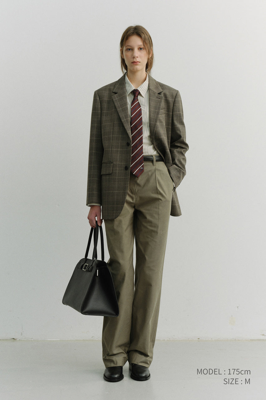 Dunst Unisex 2 Button Wool Blazer Grey Check