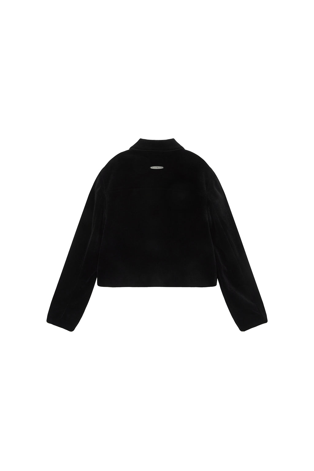 Matinkim Velvet Double Crop Jacket IN Black