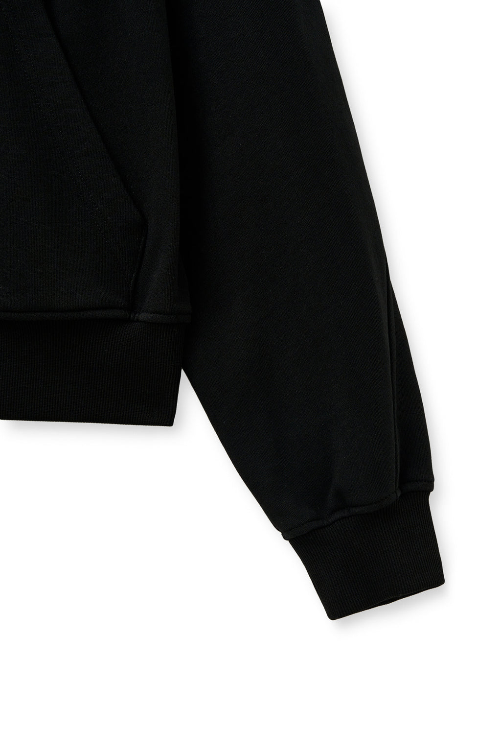 [matinkim] DRAWSTRING POINT ZIP UP HOODY IN BLACK