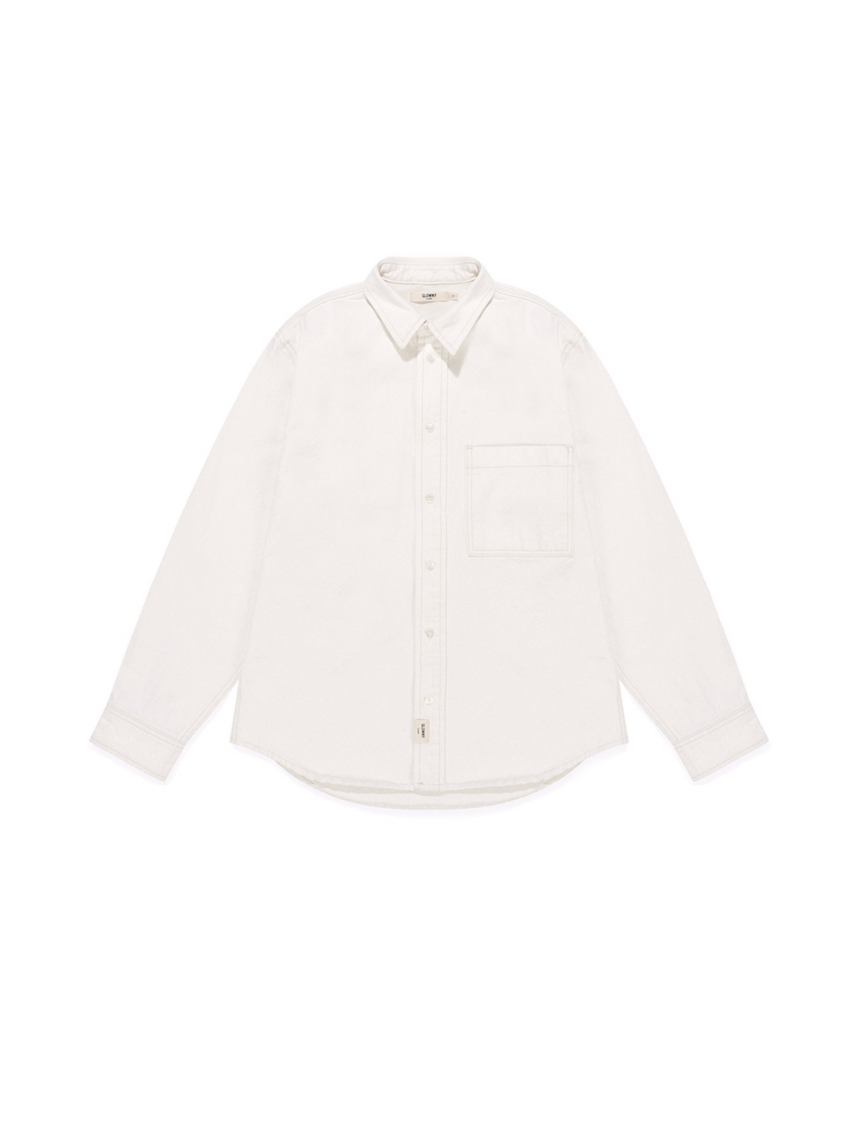 GLOWNY G Classic Cotton Twill Shirt (White)