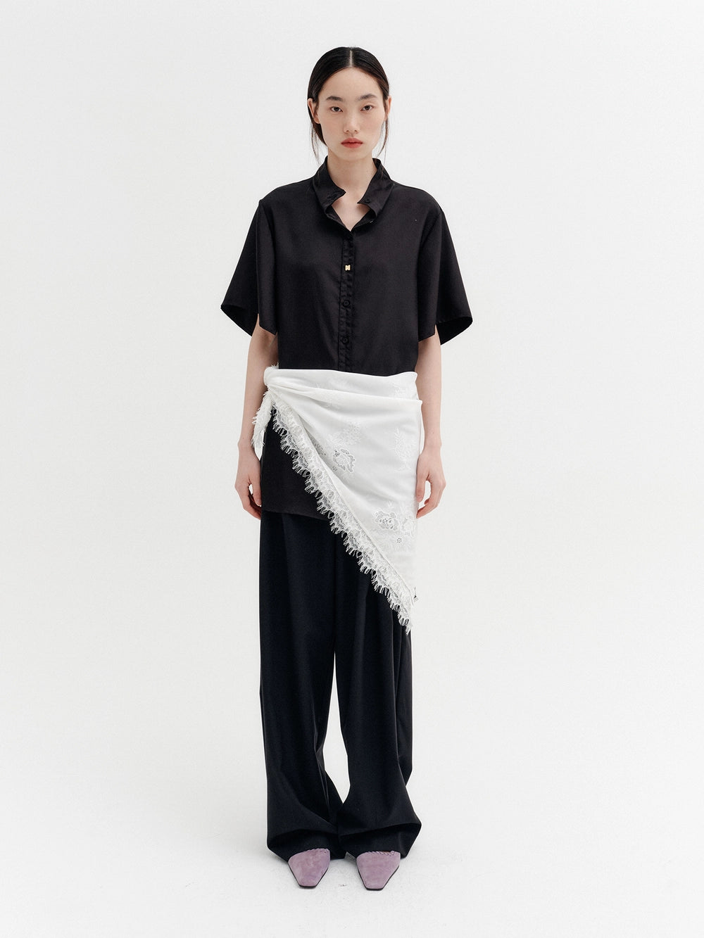 EENK Convertible Neck Blouse - Black