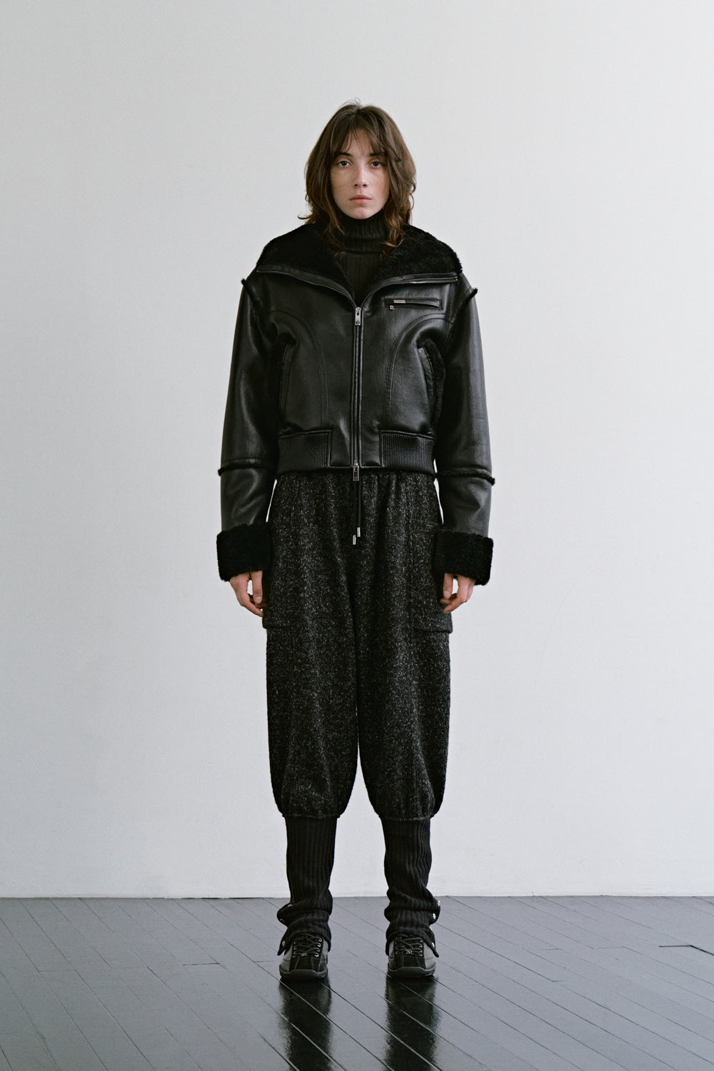 Treemingbird High-Neck Shearling Jumper Black