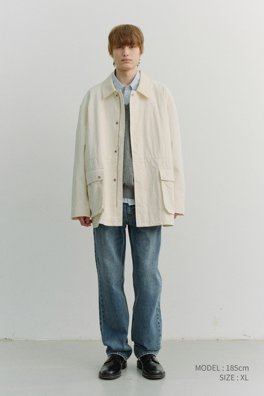 Dunst Unisex Cotton Chore Jacket Off White