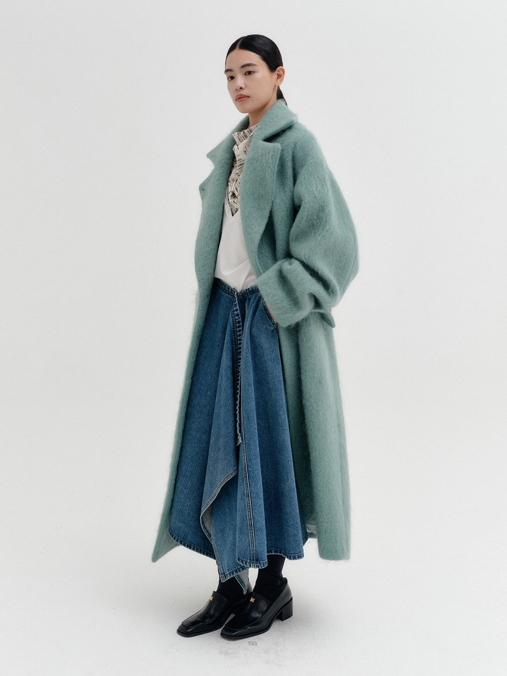 EENK Volume Silhouette Double Coat - Mint
