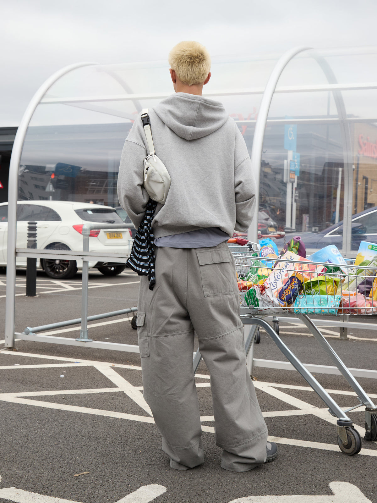 Low Classic Low Soft Sweat Zip-Up Hoodie Melange Grey